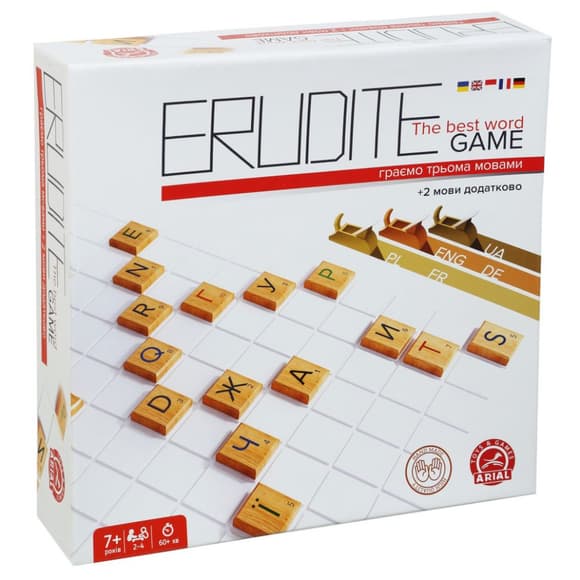 Настольная игра ERUDITE Arial 910466 три языка 