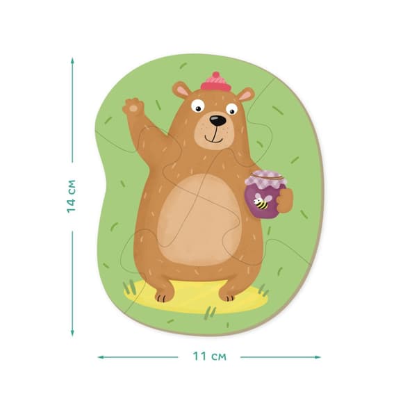 Детский пазл Лесные животные DoDo 300195, 2-3-4 элементов