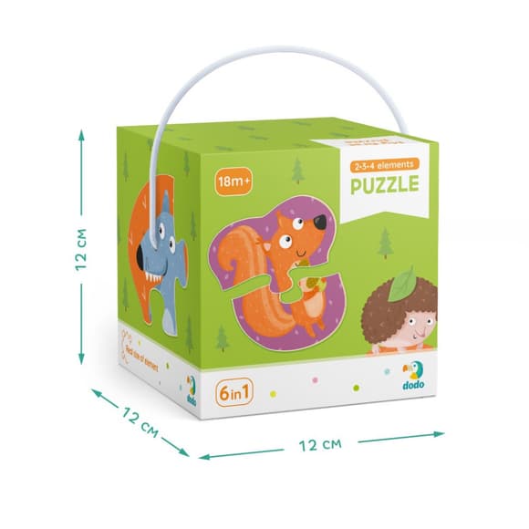 Детский пазл Лесные животные DoDo 300195, 2-3-4 элементов