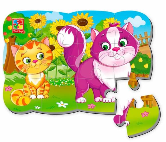Детские пазлы на магните "Котики" А5 VT3205-73, 12 элементов