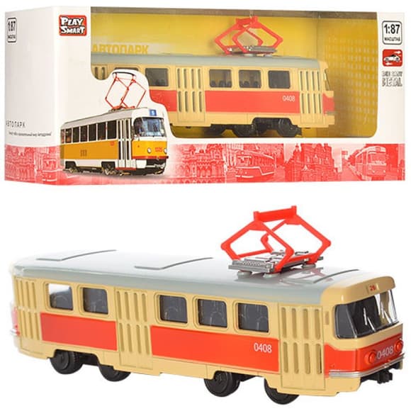 Игрушечная модель Трамвай PLAY SMART 6411 инерционный