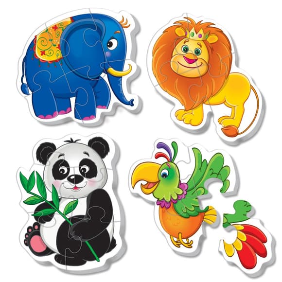 Дитячі бебі пазли "Зоопарк" VT1106-85 картинки - 4 шт