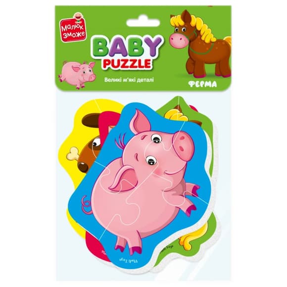 Детские беби пазлы "Ферма" VT1106-87 картинки - 4 шт