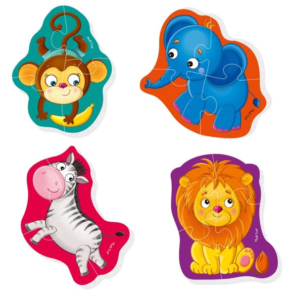 Дитячі бебі пазли "Зоопарк" VT1106-88 картинки - 4 шт