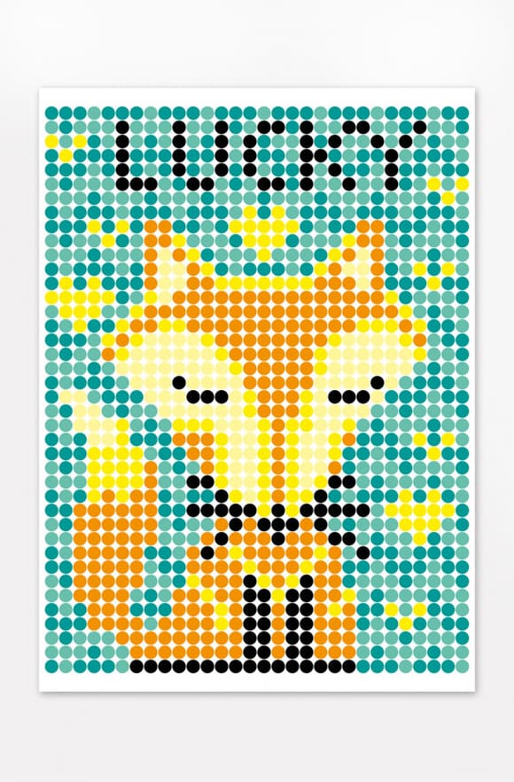 Картина по номерам стикерами в тубусе "Лисичка" 1200 стикеров. 1838, 33х48 см                       