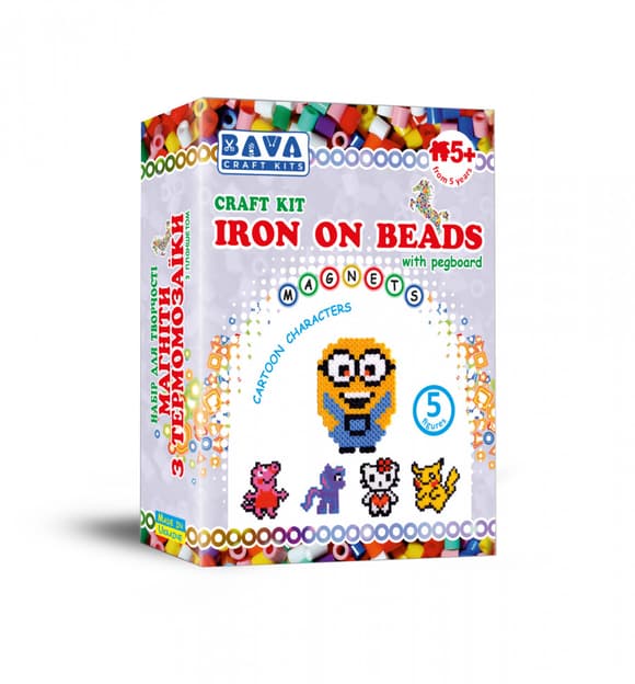 Дитячий набір для творчості. Магніти з термомозаїки "Мультики" TM-004, 5 фігур