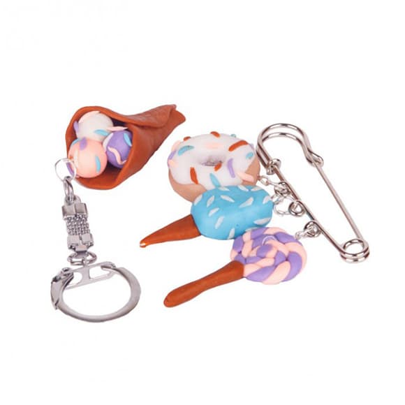 Дитячий набір для ліплення з полімерної глини "Солодощі морозиво" (ПГ-001) PG-001 брелок і брошка