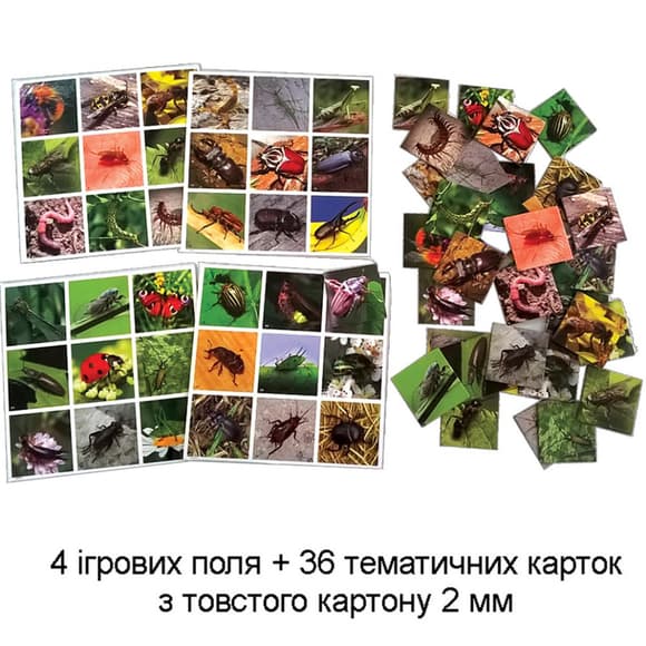 Настільна гра супер ЛОТО "Комахи" 81947, 36 карток