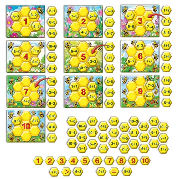 Детская настольная игра "Учимся считать с пчелками" 82586 на укр. языке