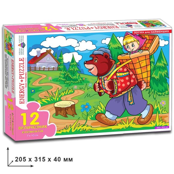 Детские пазлы "Маша и медведь" 82067 на 12 деталей