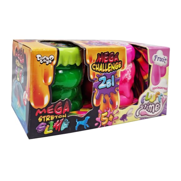 В'язка маса "2 в 1 "Mega Stretch Slime" та "Fluffy Slime" FLS-03-01U укр