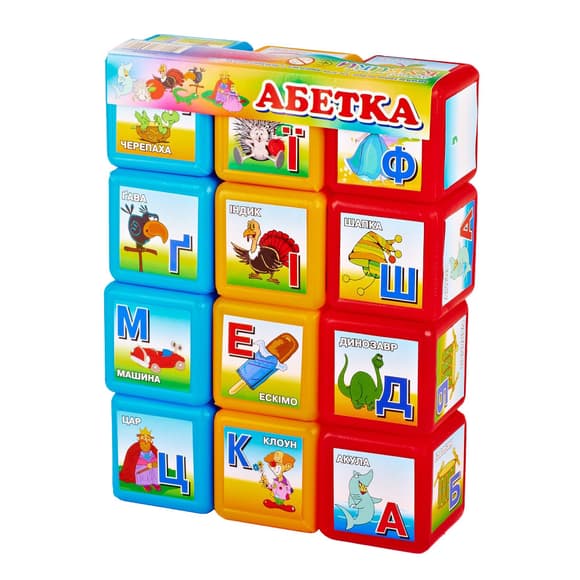 Детские развивающие кубики "Азбука" 06042, 12 шт. в наборе