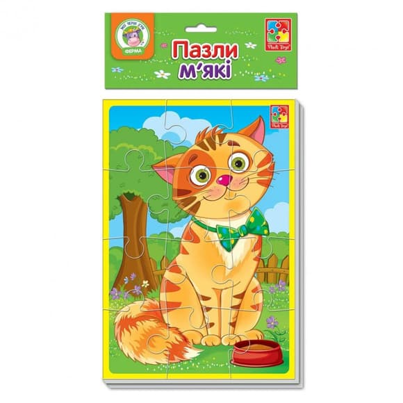 Дитячі м'які пазли "Котик і песик" VT1103-43 формату А5