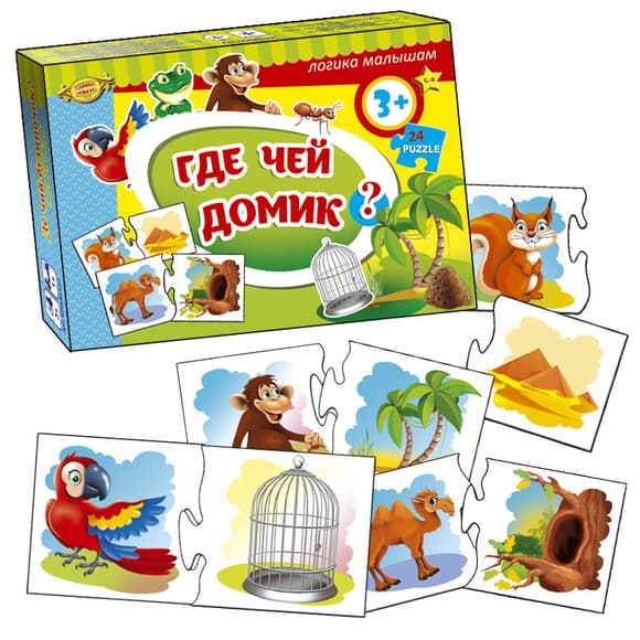 Дитяча  гра-пазл "Де чий будиночок?" MKM0330, 24 деталі