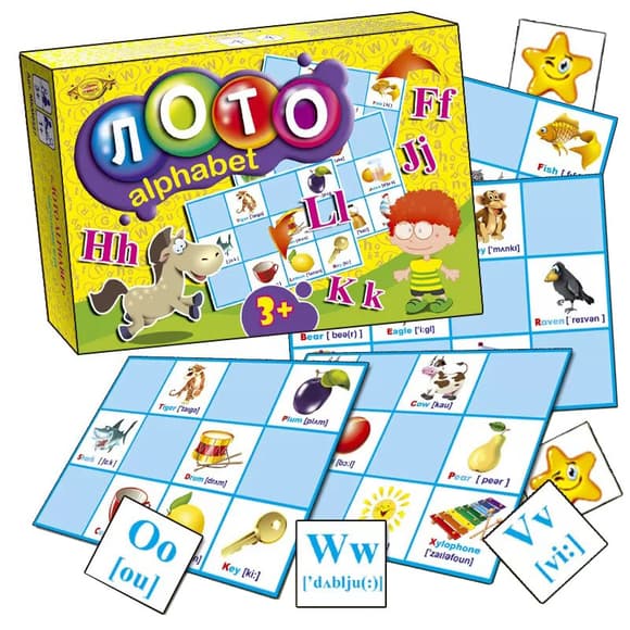 На стольная развивающая игра "Лото ALPHABET" MKM0327 на англ. языке