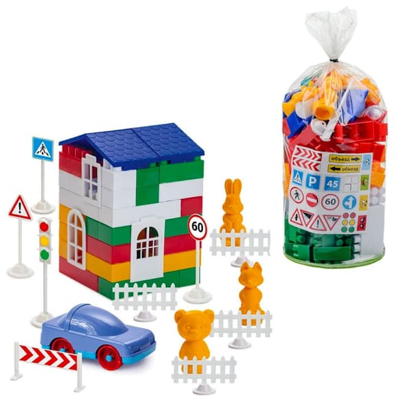 Детский конструктор "Лидер" №3 1-052, 100 крупных деталей                                                              