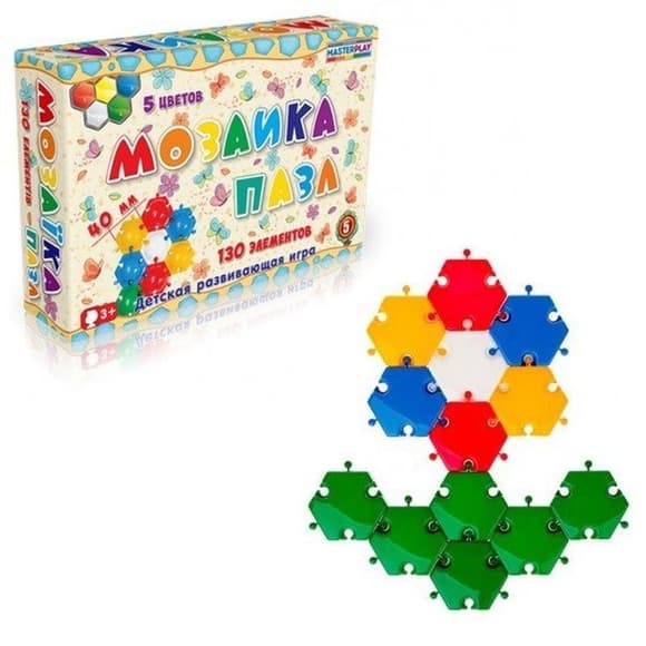 Дитяча мозаїка-пазл №5 1-146, 130 деталей Ø40мм