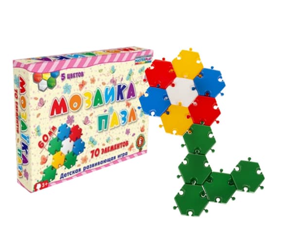 Дитяча мозаїка-пазл №6 1-147, 70 деталей Ø60мм