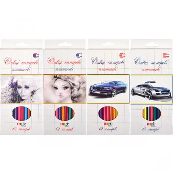 Дитячі олівці для малювання CR555-12, 12 кольорів