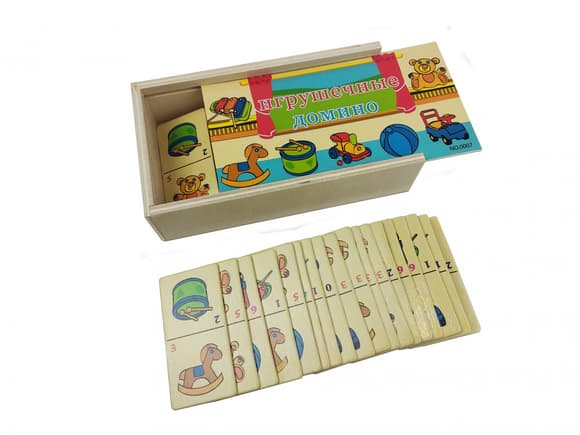 Детское домино в пенале MD 2482 деревянное