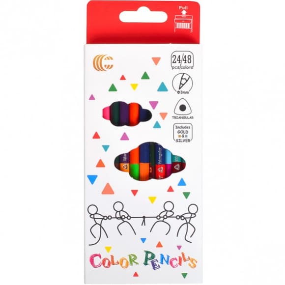 Дитячі двосторонні олівці для малювання White gold "C" 24-48, 48 кольорів