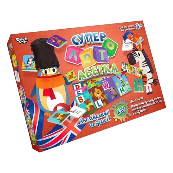 Настольная развивающая игра "Суперлото" Азбука CLA-01UE  укр / англ