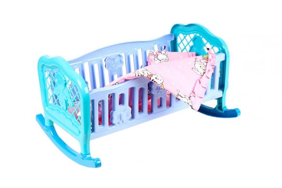 Іграшкове ліжечко-колиска для ляльок 4524TXK з постільною білизною 