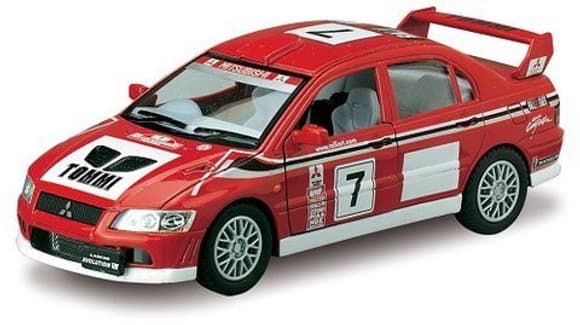 Коллекционная машинка MITSUBISHI LANCER EVOLUTION VII WRC KT5048W(Red) инерционная