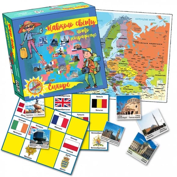 УЦЕНКА!!! Настольная игра "Вокруг света. Лото географическое. ЕВРОПА" MKB0144-UC