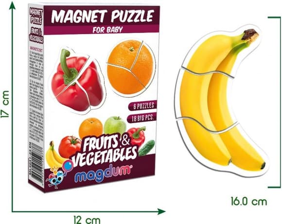 Набір магнітів Magdum Baby puzzle "Фрукти і овочі" ML4031-25 EN