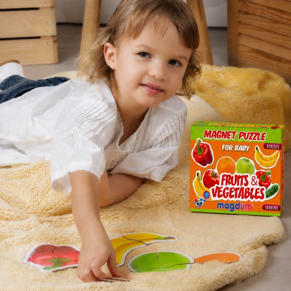 Набір магнітів Baby puzzle "Фрукти та овочі" ML4031-25 EN 6 картинок