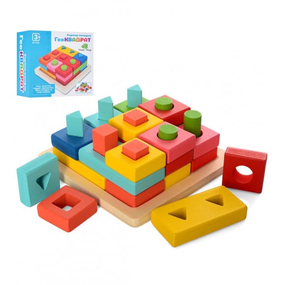  Дерев'яна іграшка Геометрика MD 2345 сортер-вкладиш