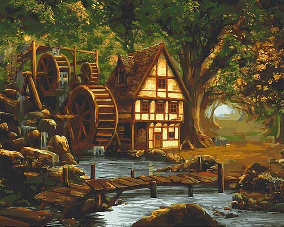 Картина за номерами. Art Craft Млин в зачарованому лісі 40х50 см 10551-AC