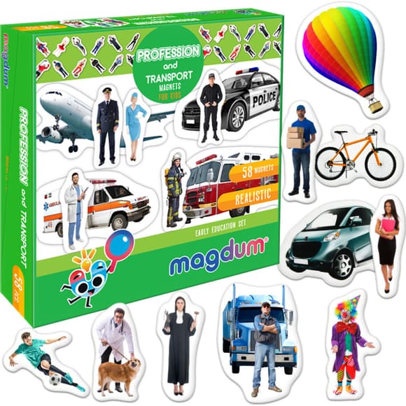 Дитячий набір магнітів Професії і транспорт ML4031-31 EN