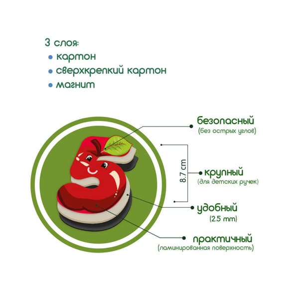 Детский набор магнитов Цифры ML4031-38 EN