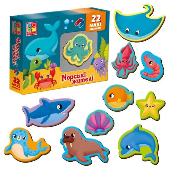  Настольная игра для детей "Набор магнитов. Морские обитатели" VT3106-27