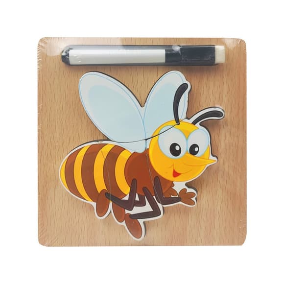 Дерев'яна іграшка Пазли MD 2525 маркер, дощечка для малювання 