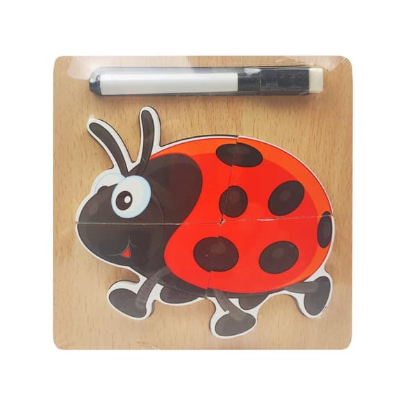 Дерев'яна іграшка Пазли MD 2525 маркер, дощечка для малювання 