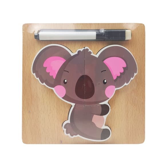 Дерев'яна іграшка Пазли MD 2525 маркер, дощечка для малювання 