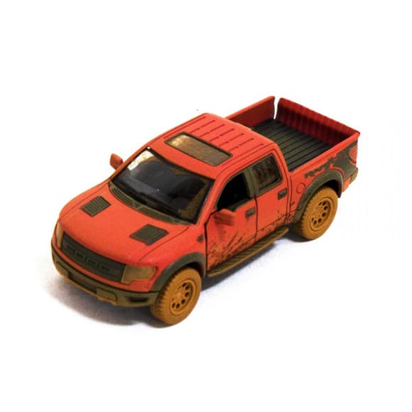 Дитяча модель машинки пікап Ford F-150 SVT Raptor-Supercrew Muddy Kinsmart KT5365WY інерційна, 1:46 