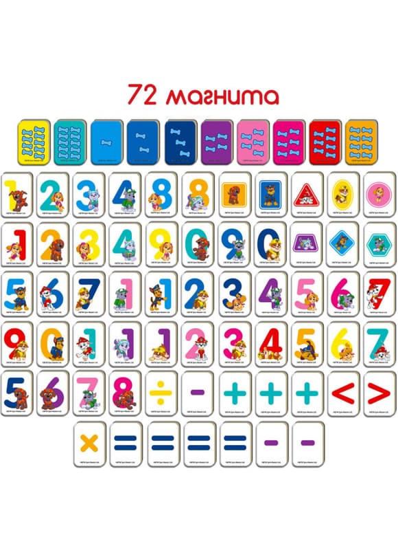 Дитячий набір магнітів Щенячий патруль "Математика" Magdum ML4034-11