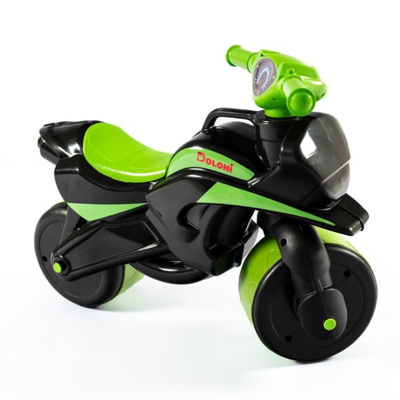 Мотобайк беговел Doloni Toys 0138/590 Черно-Зелёный 