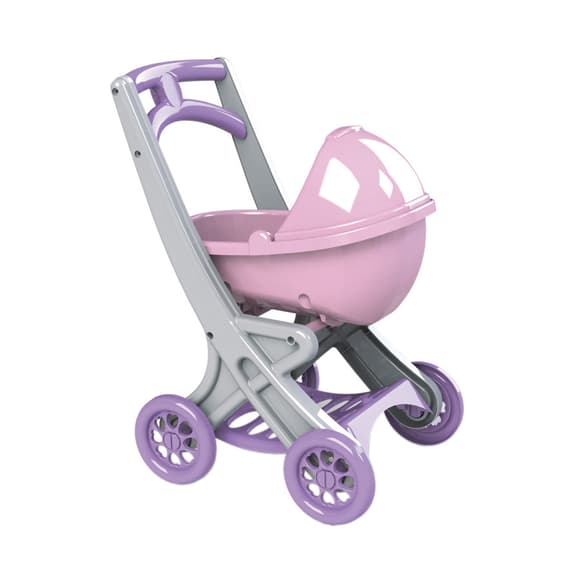 Коляска для кукол с люлькой Doloni Toys 0121/04 Серо-розова я