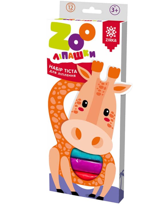 Тісто для ліплення ZOOлипашки "Жираф" ZIRKA 140211 (12 різнокольорових стиків по 35 г)