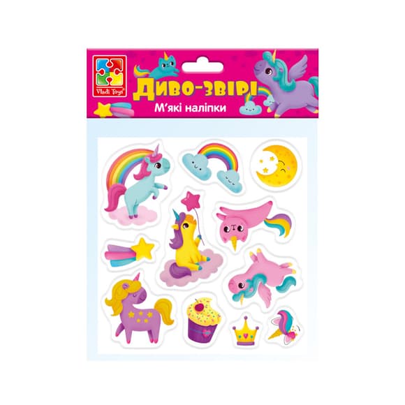 Набор мягких наклеек "Чудо-Зв ери" Vladi Toys VT4210-07 (укр)