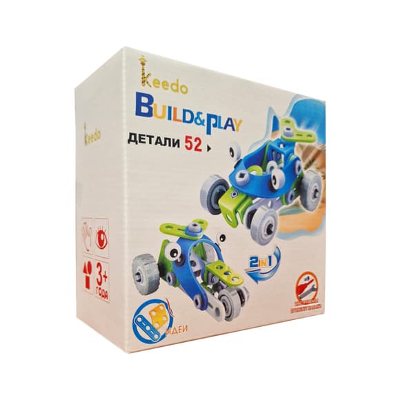 Конструктор Build&Play 2 в 1 "Гоночні машини" HANYE J-7726, 52 елементи