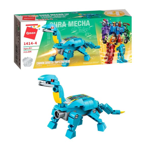Дитячий Конструктор Qman 1414-1-6 трансформер (робот + динозавр) 93 дет 