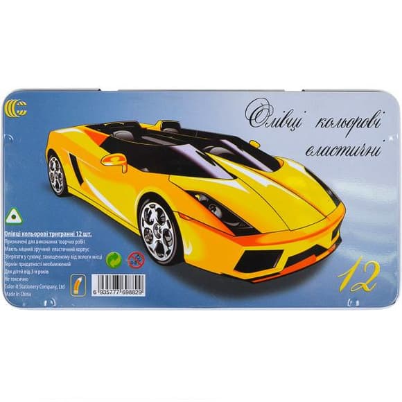 Олівець 12 кольорів CRМ555-12 Metal elastico "С" 