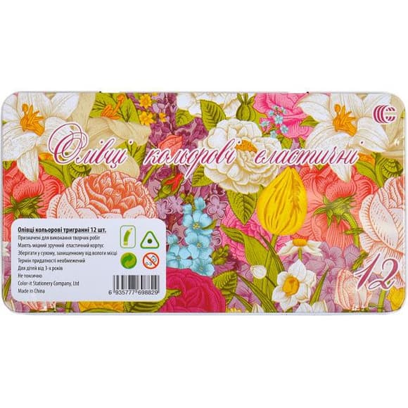 Олівець 12 кольорів CRМ555-12 Metal elastico "С" 