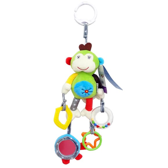 Дитяче брязкальце WD210219 підвіска тварина м'яка з прорізувачем та дзеркалом 